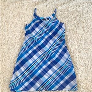 Liz Claiborne cute summer plaid blue dress.